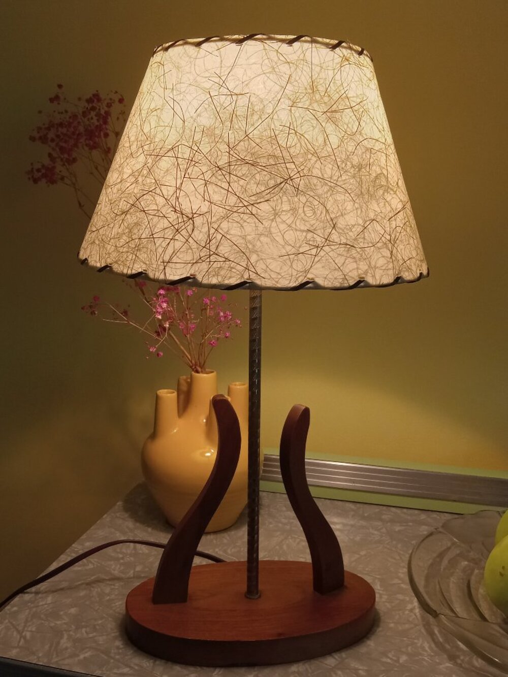 Vintage mcm teak lamp 1950 1960
